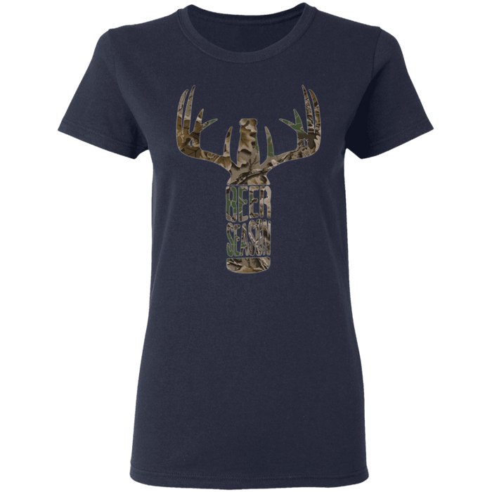 CustomCat Gosszy - Hunting beer - tshirt Apparel G500L Gildan Ladies' 5.3 oz. T-Shirt / Navy / S