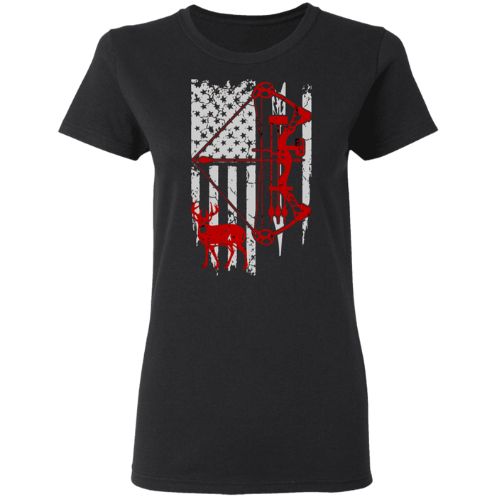 CustomCat Gosszy - Hunting Flag - tshirt Apparel G500L Gildan Ladies' 5.3 oz. T-Shirt / Black / S