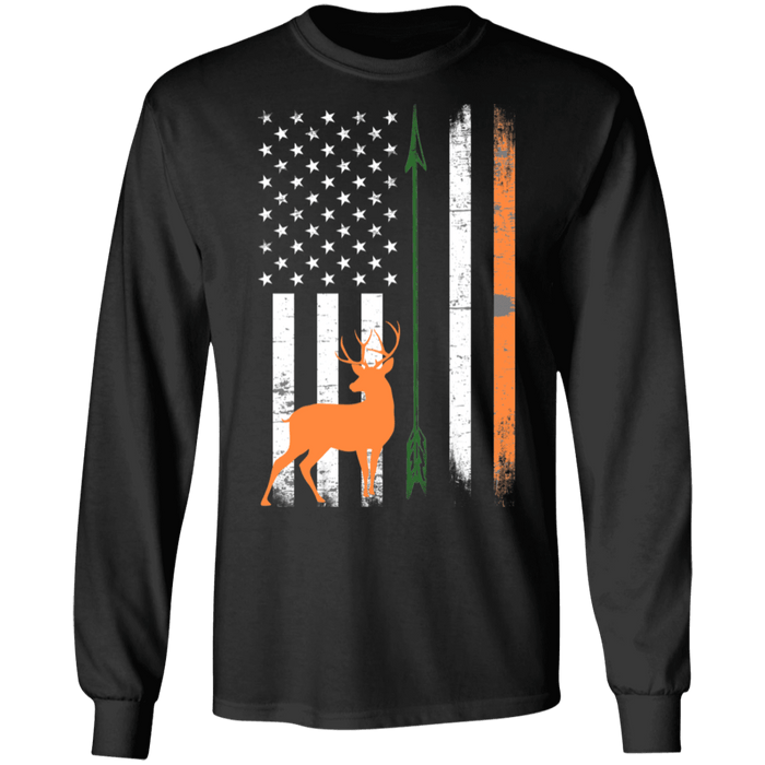 CustomCat Gosszy - Hunting irish - tshirt Apparel G240 Gildan LS Ultra Cotton T-Shirt / Black / S