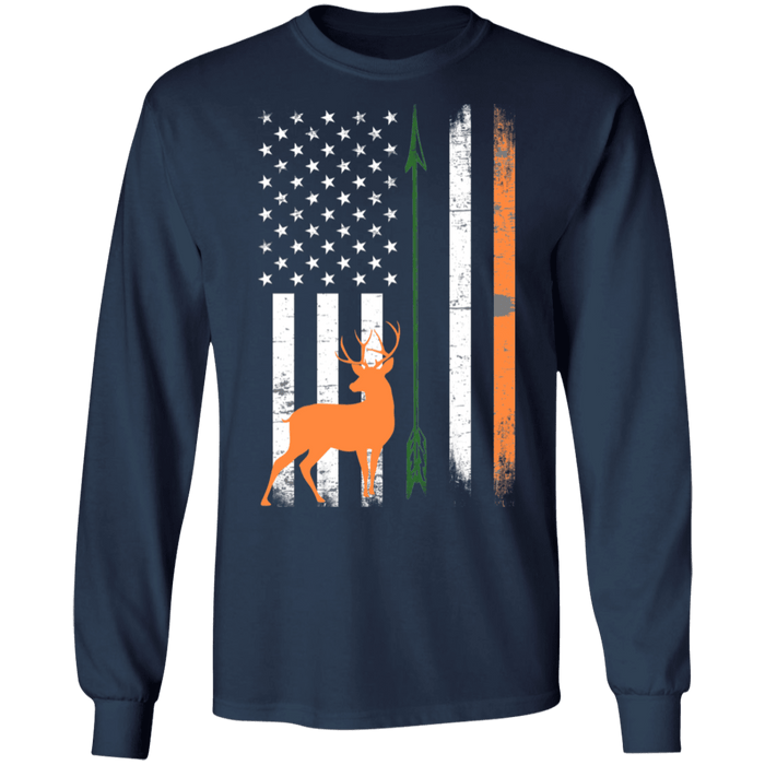 CustomCat Gosszy - Hunting irish - tshirt Apparel G240 Gildan LS Ultra Cotton T-Shirt / Navy / S