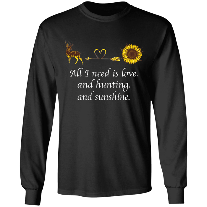 CustomCat Gosszy - Hunting sunshine - tshirt Apparel G240 Gildan LS Ultra Cotton T-Shirt / Black / S