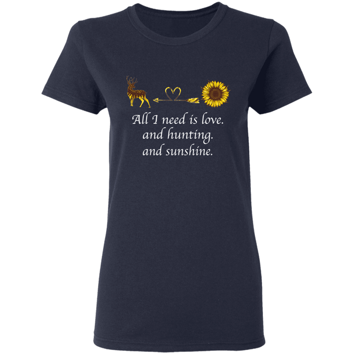 CustomCat Gosszy - Hunting sunshine - tshirt Apparel G500L Gildan Ladies' 5.3 oz. T-Shirt / Navy / S