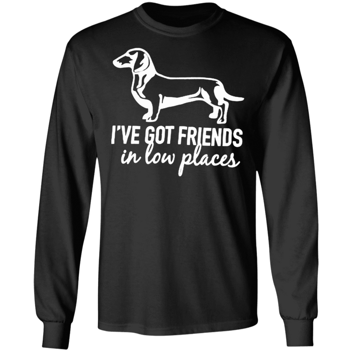 CustomCat Gosszy - i've got friends, dog - tshirt Apparel G240 Gildan LS Ultra Cotton T-Shirt / Black / S