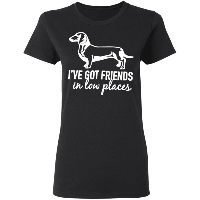 CustomCat Gosszy - i've got friends, dog - tshirt Apparel G500L Gildan Ladies' 5.3 oz. T-Shirt / Black / S