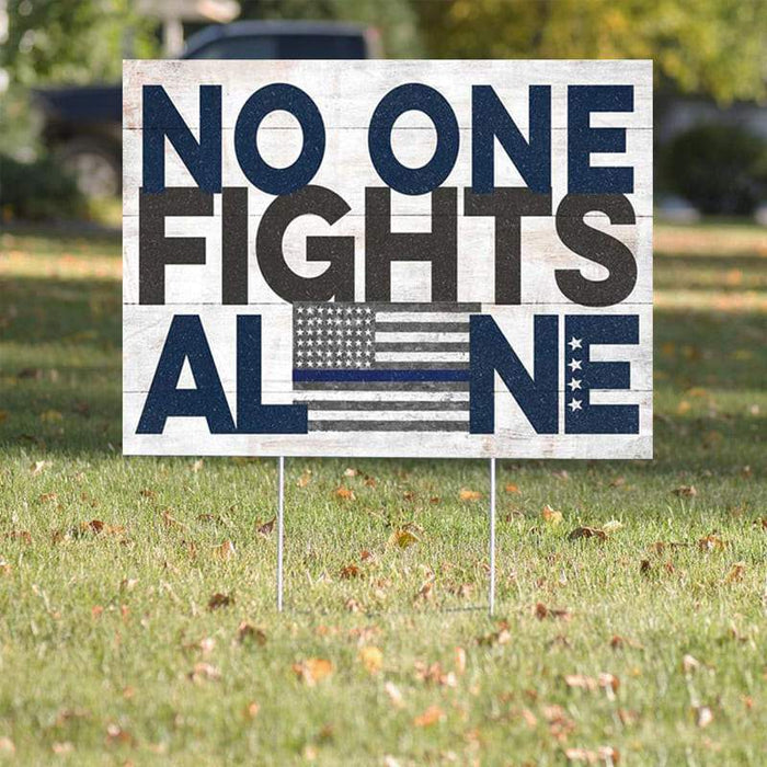 Gosszy Gosszy - No One Fights Alone Yard Sign- - Ourdoor Yard Sign (H-Stake Stand Included) Yard Sign 1 piece