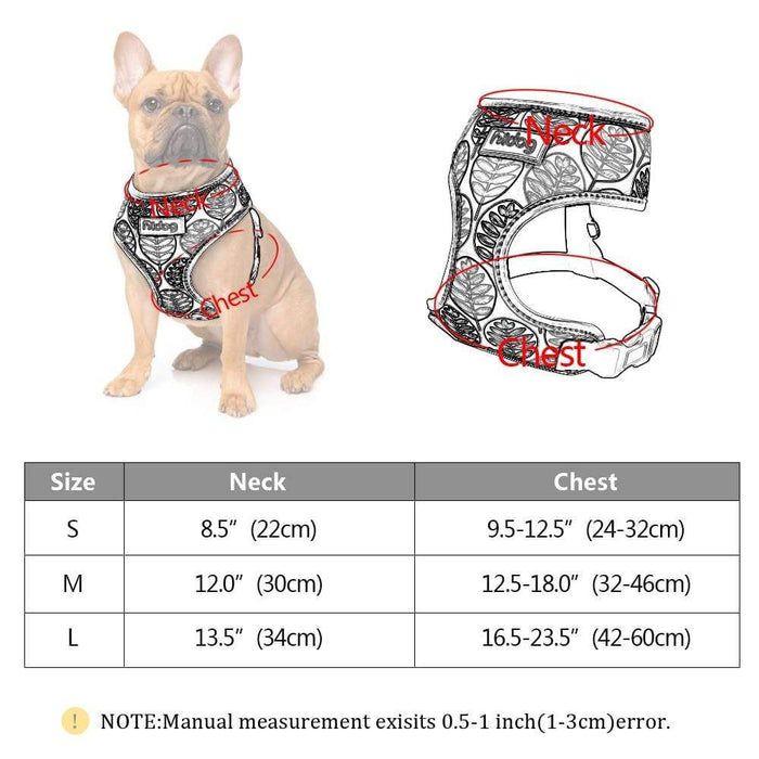 Gosszy - Nylon Dog Cat Harness Printed Harness Puppy Small Dogs