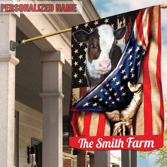 Gosszy Gosszy - Personalized Cattle Farm House Flag Garden Flag 28*40 inche