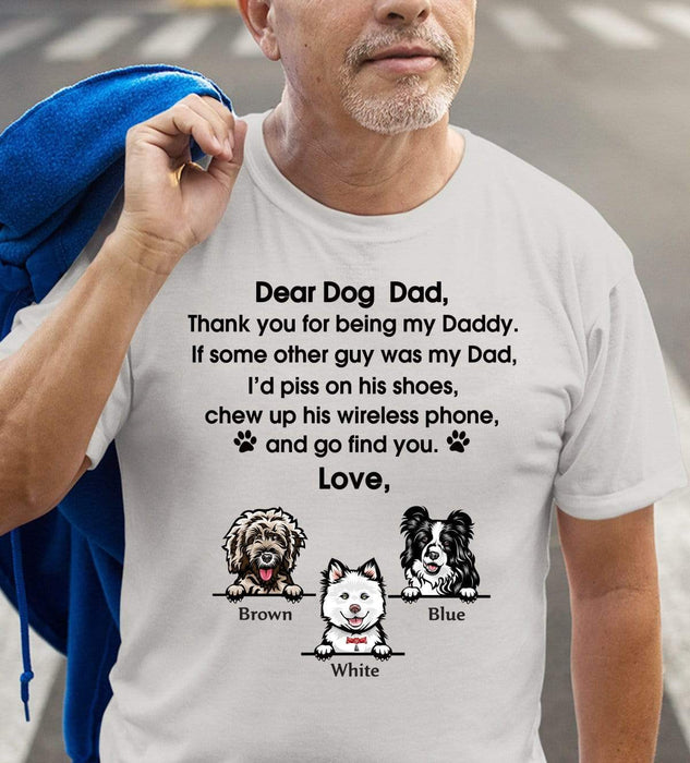 Gosszy Gosszy - Personalized Dear Dog Dad T-shirt & Hoodie, Custom Dog Breeds & Name, Daddy Gift, Funny Dog Tee, Good Sweat Absorbing Shirt, Dog Lovers Tshirt