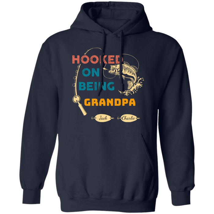 CustomCat Gosszy - Personalized Fishing hooked 2 Apparel G185 Pullover Hoodie 8 oz. / Navy / S