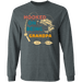 CustomCat Gosszy - Personalized Fishing hooked 2 Apparel G240 LS Ultra Cotton T-Shirt / Dark Heather / S