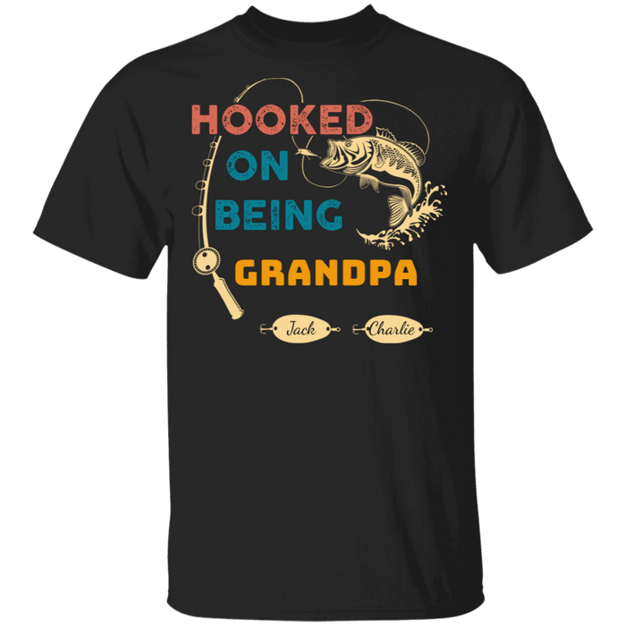 CustomCat Gosszy - Personalized Fishing hooked 2 Apparel G500 5.3 oz. T-Shirt / Black / S