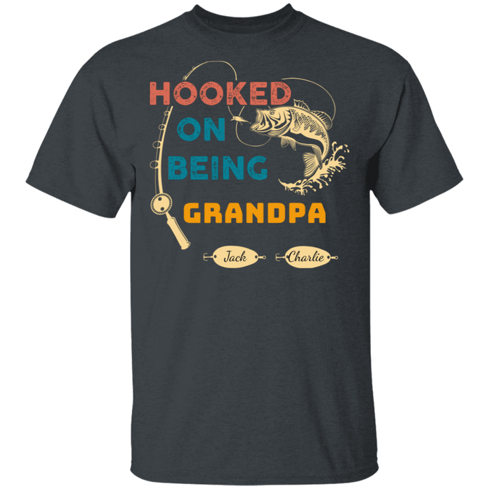 CustomCat Gosszy - Personalized Fishing hooked 2 Apparel G500 5.3 oz. T-Shirt / Dark Heather / S