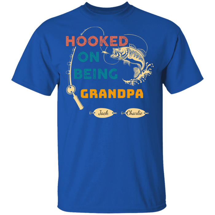 CustomCat Gosszy - Personalized Fishing hooked 2 Apparel G500 5.3 oz. T-Shirt / Royal / S