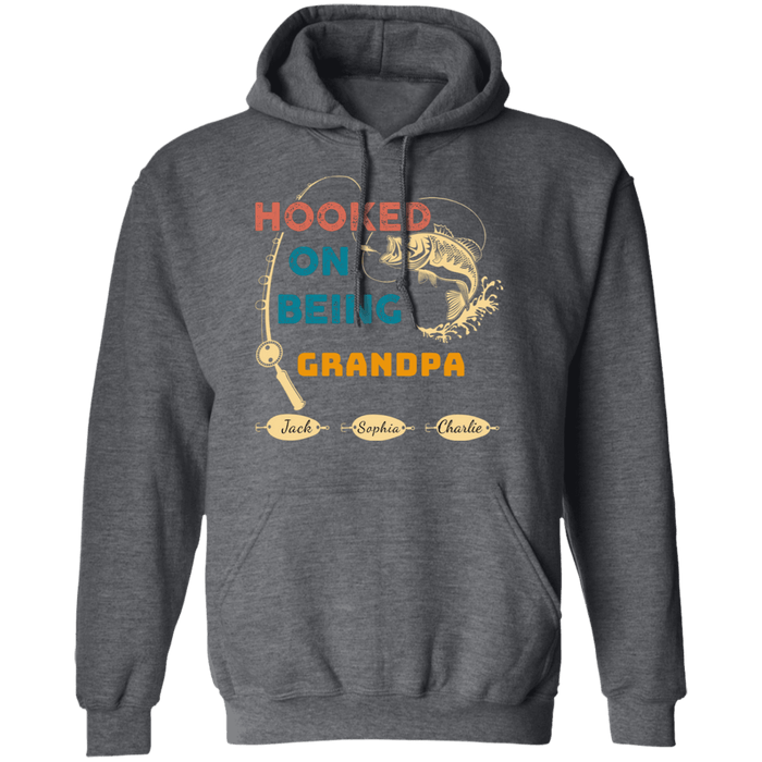 CustomCat Gosszy - Personalized Fishing hooked 3 Apparel G185 Pullover Hoodie 8 oz. / Dark Heather / S