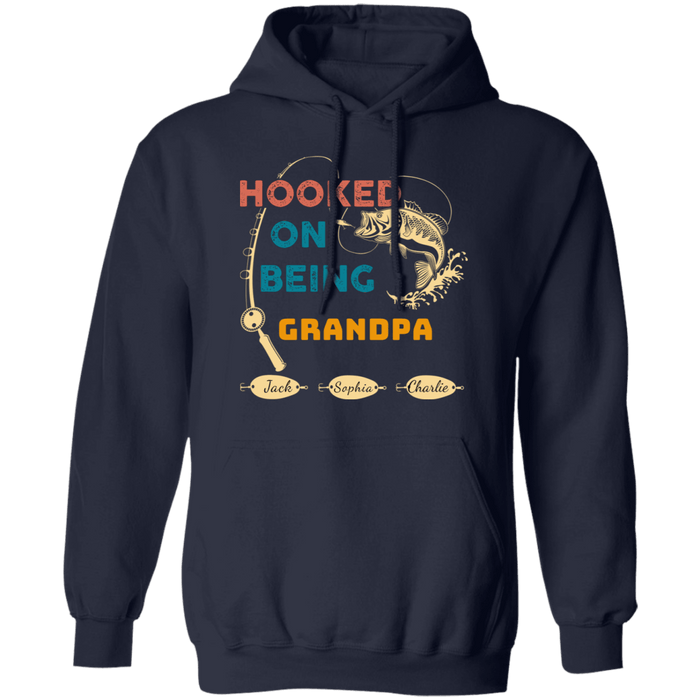 CustomCat Gosszy - Personalized Fishing hooked 3 Apparel G185 Pullover Hoodie 8 oz. / Navy / S