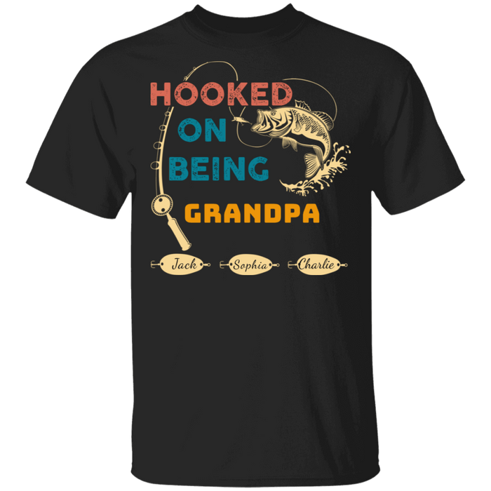 CustomCat Gosszy - Personalized Fishing hooked 3 Apparel G500 5.3 oz. T-Shirt / Black / S