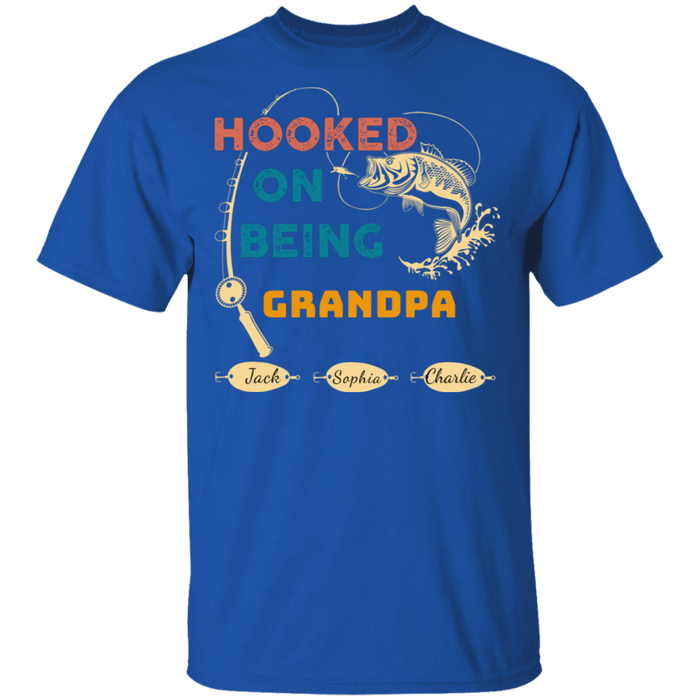 CustomCat Gosszy - Personalized Fishing hooked 3 Apparel G500 5.3 oz. T-Shirt / Royal / S