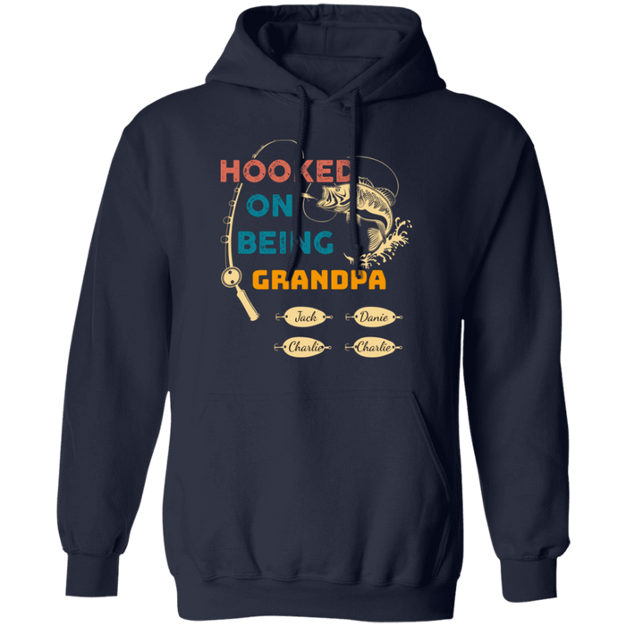 CustomCat Gosszy - Personalized Fishing hooked 4 Apparel G185 Pullover Hoodie 8 oz. / Navy / S