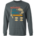CustomCat Gosszy - Personalized Fishing hooked 4 Apparel G240 LS Ultra Cotton T-Shirt / Dark Heather / S