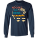 CustomCat Gosszy - Personalized Fishing hooked 4 Apparel G240 LS Ultra Cotton T-Shirt / Navy / S