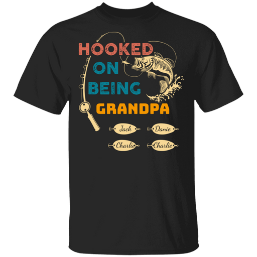 CustomCat Gosszy - Personalized Fishing hooked 4 Apparel G500 5.3 oz. T-Shirt / Black / S