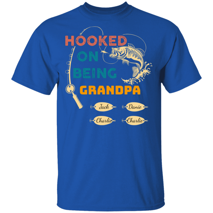 CustomCat Gosszy - Personalized Fishing hooked 4 Apparel G500 5.3 oz. T-Shirt / Royal / S