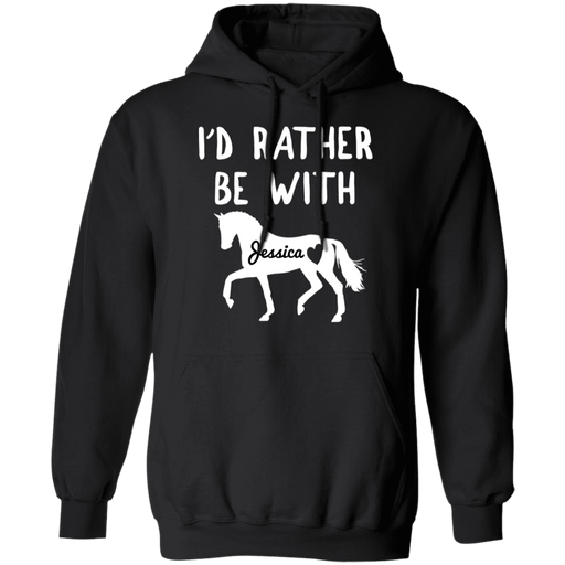 CustomCat Gosszy - Rather be with horse personalized - tshirt  G185 Gildan Pullover Hoodie 8 oz. / Black / S