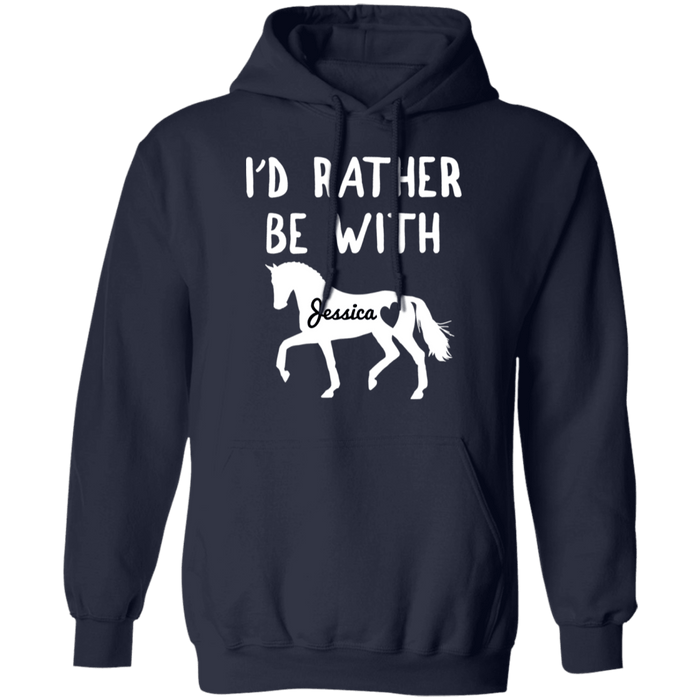 CustomCat Gosszy - Rather be with horse personalized - tshirt  G185 Gildan Pullover Hoodie 8 oz. / Navy / S