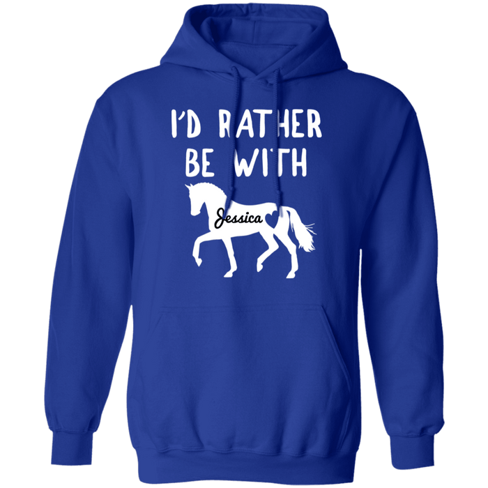 CustomCat Gosszy - Rather be with horse personalized - tshirt  G185 Gildan Pullover Hoodie 8 oz. / Royal / S