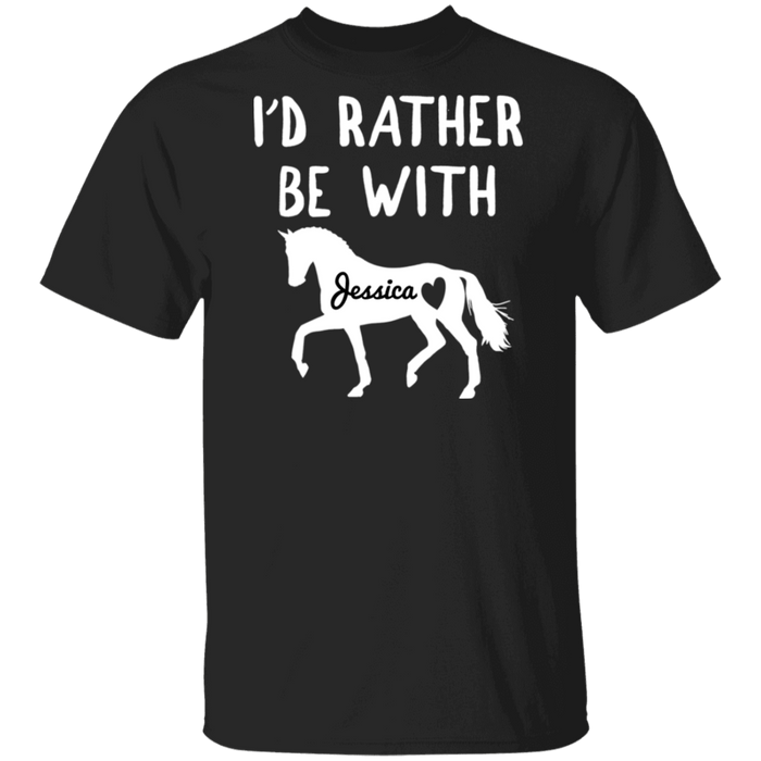 CustomCat Gosszy - Rather be with horse personalized - tshirt  G500 Gildan 5.3 oz. T-Shirt / Black / S