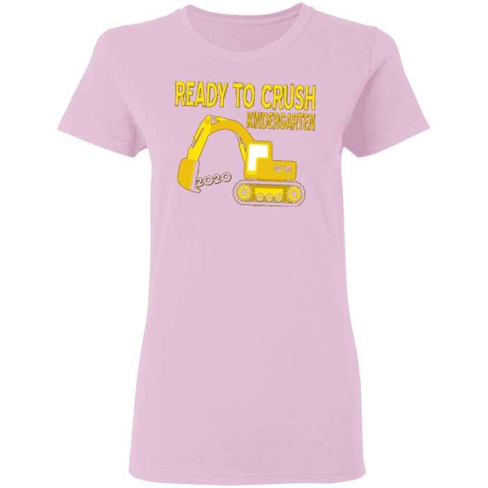 CustomCat Gosszy - ready to crush kinder Apparel G500L Ladies' 5.3 oz. T-Shirt / Light Pink / S