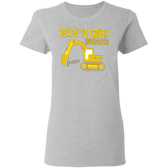 CustomCat Gosszy - ready to crush kinder Apparel G500L Ladies' 5.3 oz. T-Shirt / Sport Grey / S