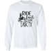 CustomCat Gosszy - Ride Fast motocross Apparel G240 LS Ultra Cotton T-Shirt / White / S