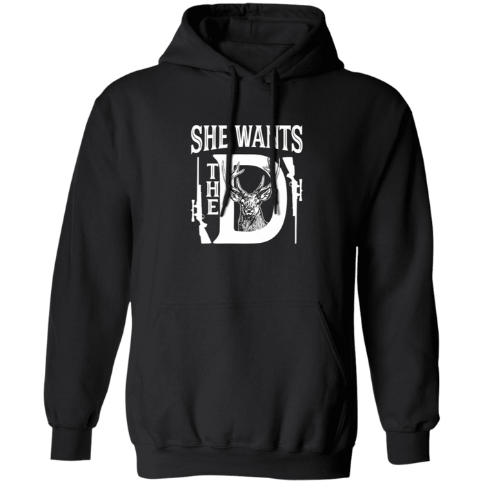 CustomCat Gosszy - she want..D, deerhunting - tshirt Apparel G185 Gildan Pullover Hoodie 8 oz. / Black / S