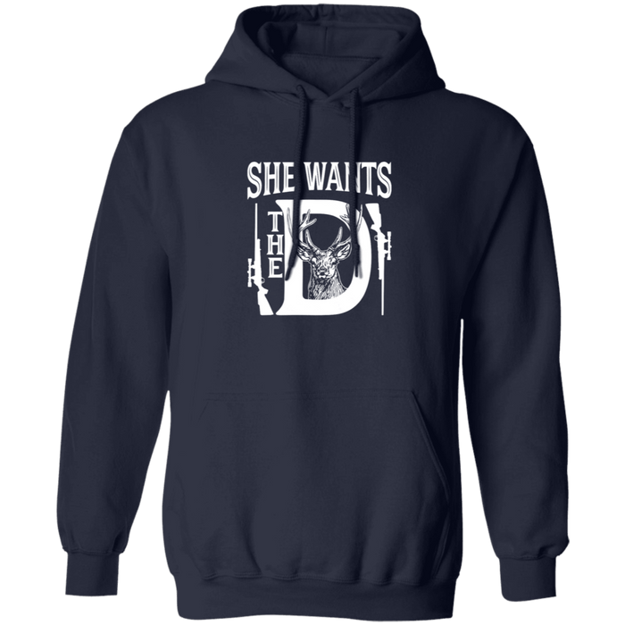 CustomCat Gosszy - she want..D, deerhunting - tshirt Apparel G185 Gildan Pullover Hoodie 8 oz. / Navy / S