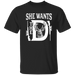 CustomCat Gosszy - she want..D, deerhunting - tshirt Apparel G500 Gildan 5.3 oz. T-Shirt / Black / S