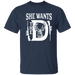 CustomCat Gosszy - she want..D, deerhunting - tshirt Apparel G500 Gildan 5.3 oz. T-Shirt / Navy / S