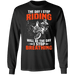 CustomCat Gosszy - The Day I Stop Riding Apparel G240 LS Ultra Cotton T-Shirt / Black / S