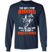 CustomCat Gosszy - The Day I Stop Riding Apparel G240 LS Ultra Cotton T-Shirt / Navy / S