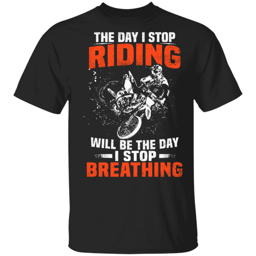 CustomCat Gosszy - The Day I Stop Riding Apparel G500 5.3 oz. T-Shirt / Black / S