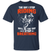 CustomCat Gosszy - The Day I Stop Riding Apparel G500 5.3 oz. T-Shirt / Navy / S
