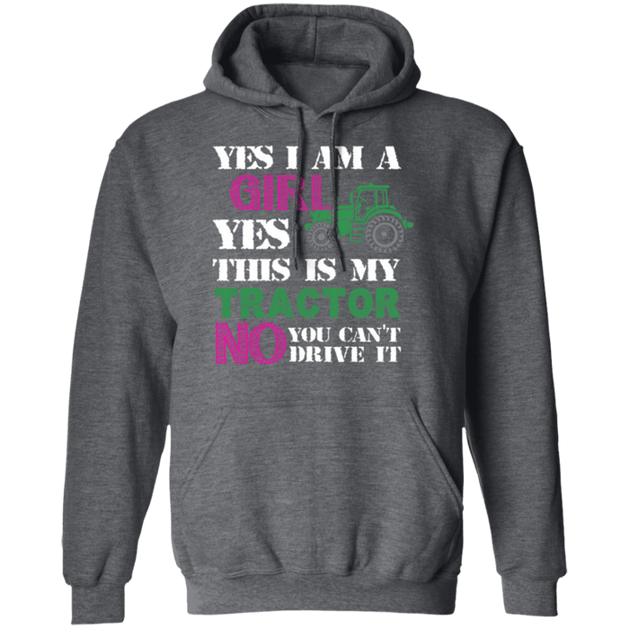 CustomCat Gosszy - Yes, i'm girl tractor, farmer - tshirt Apparel G185 Gildan Pullover Hoodie 8 oz. / Dark Heather / S