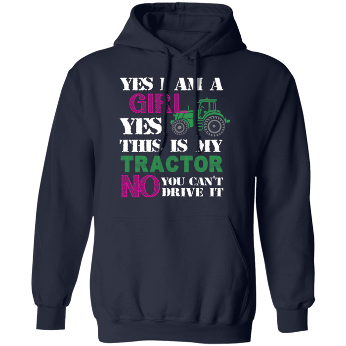 CustomCat Gosszy - Yes, i'm girl tractor, farmer - tshirt Apparel G185 Gildan Pullover Hoodie 8 oz. / Navy / S