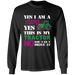 CustomCat Gosszy - Yes, i'm girl tractor, farmer - tshirt Apparel G240 Gildan LS Ultra Cotton T-Shirt / Black / S