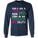 CustomCat Gosszy - Yes, i'm girl tractor, farmer - tshirt Apparel G240 Gildan LS Ultra Cotton T-Shirt / Navy / S