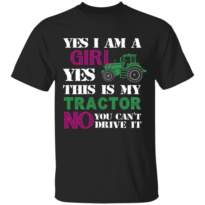 CustomCat Gosszy - Yes, i'm girl tractor, farmer - tshirt Apparel G500 Gildan 5.3 oz. T-Shirt / Black / S