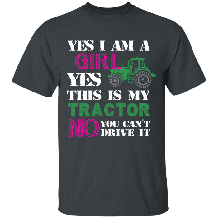 CustomCat Gosszy - Yes, i'm girl tractor, farmer - tshirt Apparel G500 Gildan 5.3 oz. T-Shirt / Dark Heather / S