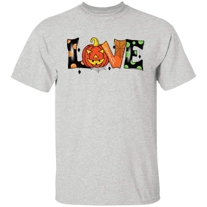 CustomCat Halloween Love Shirt, Funny Halloween Apparel G500 5.3 oz. T-Shirt / Ash / S