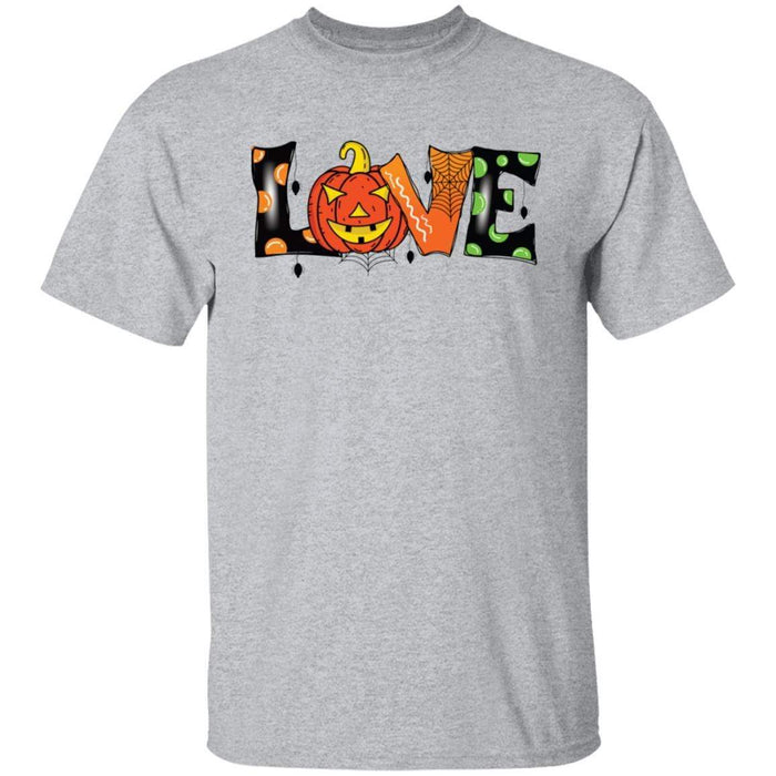 CustomCat Halloween Love Shirt, Funny Halloween Apparel G500 5.3 oz. T-Shirt / Sport Grey / S