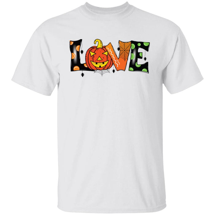 CustomCat Halloween Love Shirt, Funny Halloween Apparel G500 5.3 oz. T-Shirt / White / S